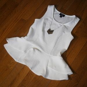 White Peplum Top SET Iz Byer